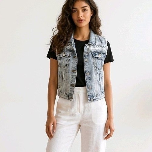 Gilet denim senza maniche