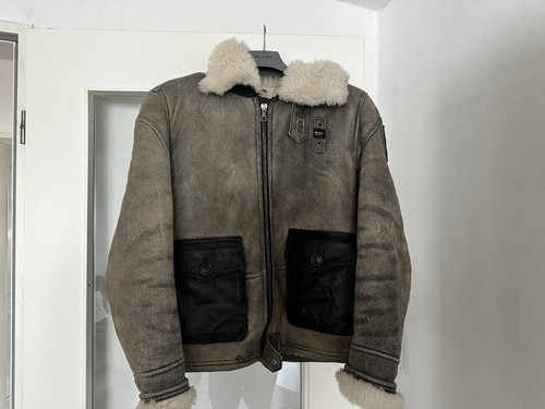 Giacca pelle blu usa con - in,
