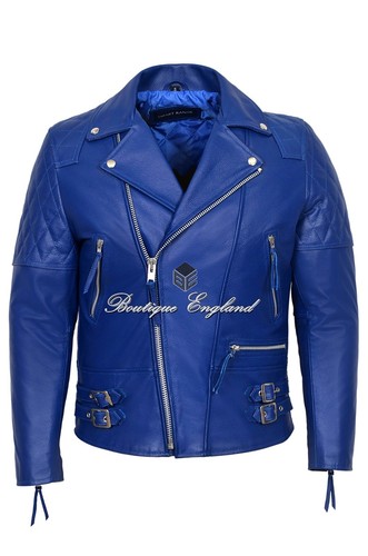 Giacca uomo biker blu - biker,