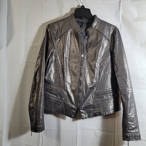 Giacca zip metallizzata white - giacca,