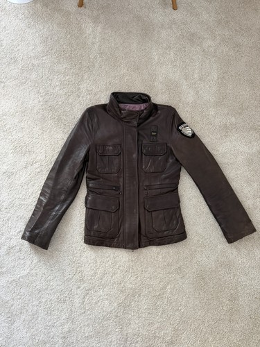 Giacca pelle blu - pelle,